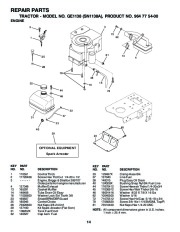 Weed Eater GE1138 SN1138A Lawn Tractor Repair Manual, 2002 page 14