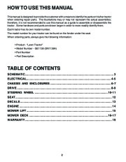 Weed Eater GE1138 SN1138A Lawn Tractor Repair Manual, 2002 page 2