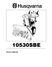 Husqvarna 10530SBE Snow Blower Owners Manual, 2006,2007,2008 page 1