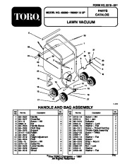 Toro 53080 Lawn Vacuum, 9 cu. ft. Parts Catalog, 1997, 1998 page 1
