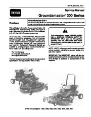 Toro 92801SL Rev I Service Manual Groundsmaster 300 Series ...