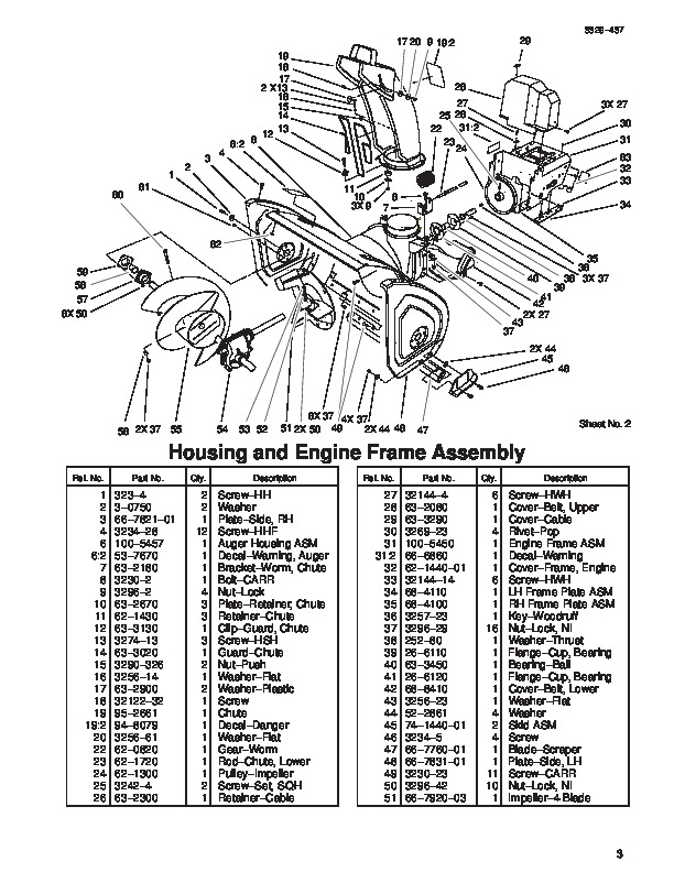 Toro 1332 Power Shift 38592 Snow Blower Parts Manual, 2004