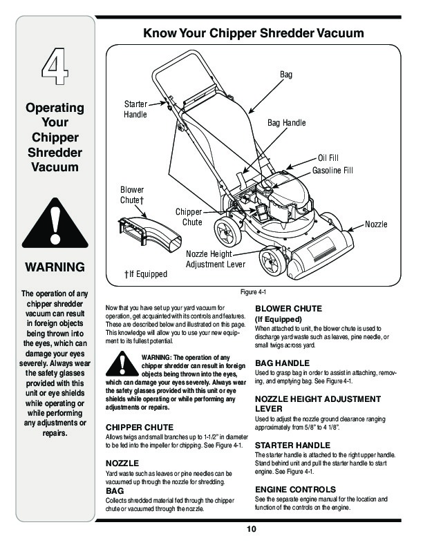MTD 020 Series Chipper Shredder Vacuum Owners Manual