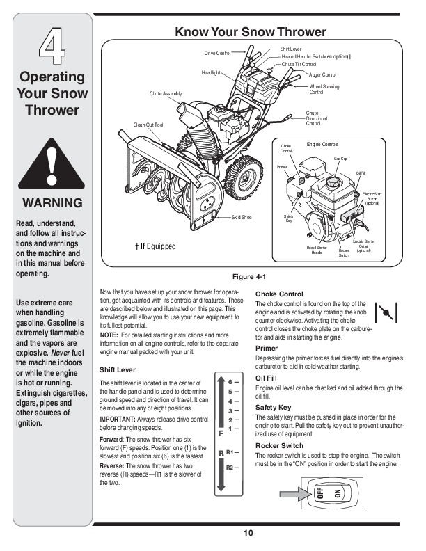 MTD Troy Bilt Snow Blower Owners Manual